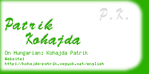 patrik kohajda business card